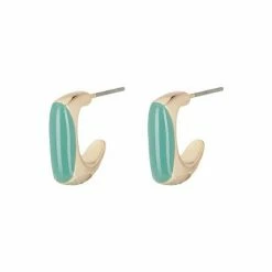 Oliver Bonas Asher Green Enamel Inlay Square Hoop Earrings -Default Template 2 unnamed file 289