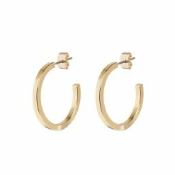 Oliver Bonas Elm Large Gold Plated Hoop Earrings