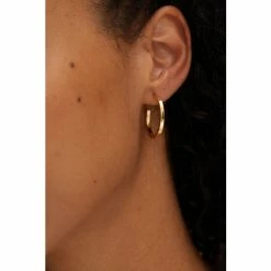 Oliver Bonas Elm Large Gold Plated Hoop Earrings -Default Template 2 unnamed file 294
