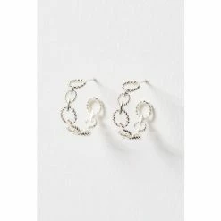 Oliver Bonas Silver Tone Isandro Loop Twist Link Hoop Earrings -Default Template 2 unnamed file 303
