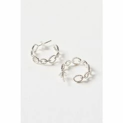 Oliver Bonas Silver Tone Isandro Loop Twist Link Hoop Earrings -Default Template 2 unnamed file 304