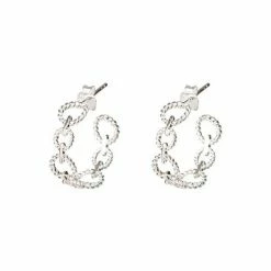 Oliver Bonas Silver Tone Isandro Loop Twist Link Hoop Earrings -Default Template 2 unnamed file 305
