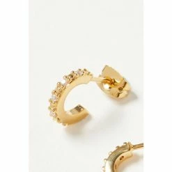 Oliver Bonas Rico Stone Detail Gold Plate Mini Hoop Earrings -Default Template 2 unnamed file 308