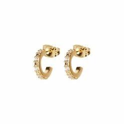 Oliver Bonas Rico Stone Detail Gold Plate Mini Hoop Earrings -Default Template 2 unnamed file 310