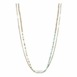 Oliver Bonas Gold Coloured Cove Mismatch Faux Pearl And Organic Drop Earrings Pack Of Four