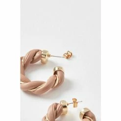 Oliver Bonas Natural Naia Brown Plait Hoop Earrings -Default Template 2 unnamed file 326