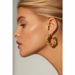 Oliver Bonas Natural Naia Brown Plait Hoop Earrings -Default Template 2 unnamed file 327