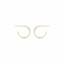 Oliver Bonas Gold Plated Brass Spiral Twisted Hoop Earrings