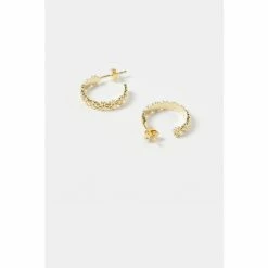 Oliver Bonas GOLD Tone Cordelia Multi Flower Casting Hoop Earrings -Default Template 2 unnamed file 333