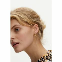 Oliver Bonas GOLD Tone Cordelia Multi Flower Casting Hoop Earrings -Default Template 2 unnamed file 335