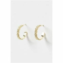 Oliver Bonas GOLD Tone Cordelia Multi Flower Casting Hoop Earrings -Default Template 2 unnamed file 336