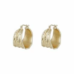 Oliver Bonas Muriel Curve Chunky Gold Plated Hoop Earrings