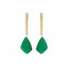 Oliver Bonas Green Sidra Long Stone & Gold Plated Brass Tab Drop Earrings -Default Template 2 unnamed file 34