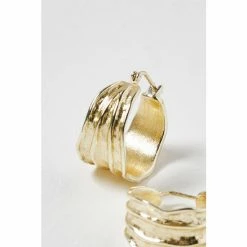 Oliver Bonas Muriel Curve Chunky Gold Plated Hoop Earrings -Default Template 2 unnamed file 340