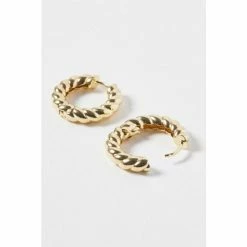 Oliver Bonas Adorn Adelaide Chunky Twist Gold Plate Brass Hoop Earrings -Default Template 2 unnamed file 351