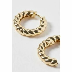 Oliver Bonas Adorn Adelaide Chunky Twist Gold Plate Brass Hoop Earrings -Default Template 2 unnamed file 352
