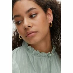 Oliver Bonas Adorn Adelaide Chunky Twist Gold Plate Brass Hoop Earrings -Default Template 2 unnamed file 353