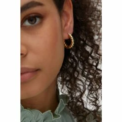 Oliver Bonas Adorn Adelaide Chunky Twist Gold Plate Brass Hoop Earrings -Default Template 2 unnamed file 354