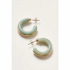 Oliver Bonas Green Sansa Resin Inlay Hoop Earrings -Default Template 2 unnamed file 359