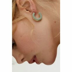 Oliver Bonas Green Sansa Resin Inlay Hoop Earrings -Default Template 2 unnamed file 361