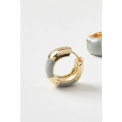 Oliver Bonas Natural Muriel Grey Click Huggie Earrings -Default Template 2 unnamed file 365