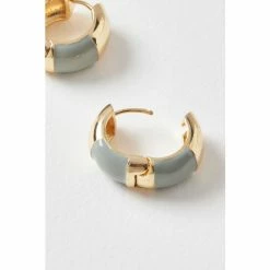 Oliver Bonas Natural Muriel Grey Click Huggie Earrings -Default Template 2 unnamed file 366