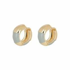 Oliver Bonas Natural Muriel Grey Click Huggie Earrings -Default Template 2 unnamed file 368