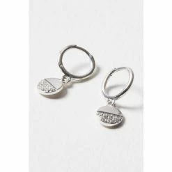 Oliver Bonas Silver Tone Linnea Stone Detail Semi Circle Drop Earrings -Default Template 2 unnamed file 38