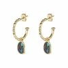 Oliver Bonas Grey Blythe Pebble Charm Paua Shell Gold Plated Hoop Earrings -Default Template 2 unnamed file 380