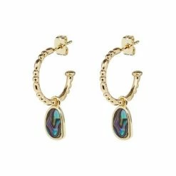 Oliver Bonas Grey Blythe Pebble Charm Paua Shell Gold Plated Hoop Earrings 7 Oliver Bonas Grey Blythe Pebble Charm Paua Shell Gold Plated Hoop Earrings -Default Template 2 unnamed file 385