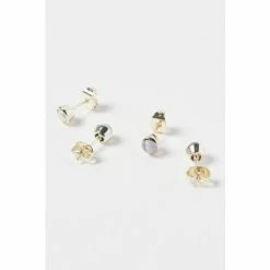 Oliver Bonas Multi Oriana Semi Precious Stone Inlay Mixed Shape Pack Of Four Stud Earrings -Default Template 2 unnamed file 389