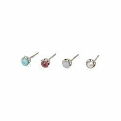 Oliver Bonas Multi Oriana Semi Precious Stone Inlay Mixed Shape Pack Of Four Stud Earrings -Default Template 2 unnamed file 392