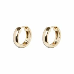 Oliver Bonas White Esperanza Gold Plated Chunky Hoop Earringss