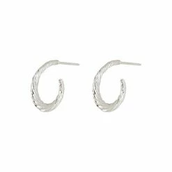 Oliver Bonas Silver Aqua Twist Curve Silver Hoop Earrings -Default Template 2 unnamed file 402