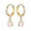 Oliver Bonas Pink Alula Round Quartz Drop Gold Plated Huggie Earrings -Default Template 2 unnamed file 410
