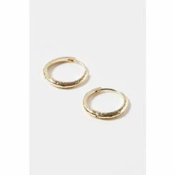 Oliver Bonas Gold Coloured Sami Textured Large Hoop Earrings -Default Template 2 unnamed file 417