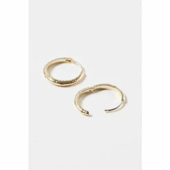 Oliver Bonas Gold Coloured Sami Textured Large Hoop Earrings -Default Template 2 unnamed file 418
