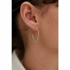 Oliver Bonas Gold Ilaria Dot Detail Gold Plated Hoop Earrings Large -Default Template 2 unnamed file 441