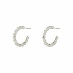 Oliver Bonas Small Silver Tone Ilaria Dot Detail Hoop Earrings -Default Template 2 unnamed file 445