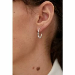 Oliver Bonas Small Silver Tone Ilaria Dot Detail Hoop Earrings -Default Template 2 unnamed file 447