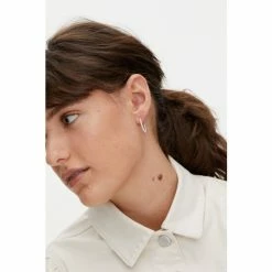 Oliver Bonas Small Silver Tone Ilaria Dot Detail Hoop Earrings -Default Template 2 unnamed file 448