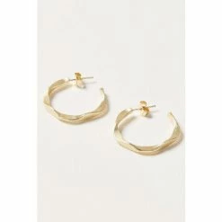 Oliver Bonas Gold Coloured Arley Plated Hoop Earrings