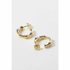 Oliver Bonas Womens Gold Plated Brass Mila Chunky Bamboo Hoop Earrings -Default Template 2 unnamed file 452