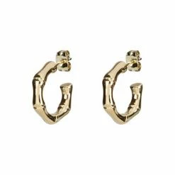 Oliver Bonas Womens Gold Plated Brass Mila Chunky Bamboo Hoop Earrings -Default Template 2 unnamed file 456
