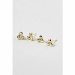 Oliver Bonas Amaya Dot And Pearl Gold Tone White Stud Earrings 2 Pack -Default Template 2 unnamed file 459