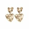 Oliver Bonas Gold Plated Zada Hammered Heart Double Drop Earrings -Default Template 2 unnamed file 465