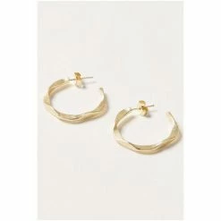 Oliver Bonas Gold Coloured Arley Plated Hoop Earrings -Default Template 2 unnamed file 47