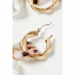 Oliver Bonas Natural Kali Golden And Tort Interlinked Chains And Faux Pearl Drop Hoop Earrings -Default Template 2 unnamed file 472