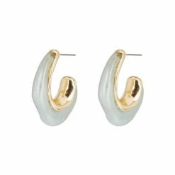 Oliver Bonas Green Enora Organic Shaped Resin Inlay Hoop Earrings -Default Template 2 unnamed file 483