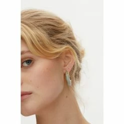 Oliver Bonas Green Enora Organic Shaped Resin Inlay Hoop Earrings -Default Template 2 unnamed file 486